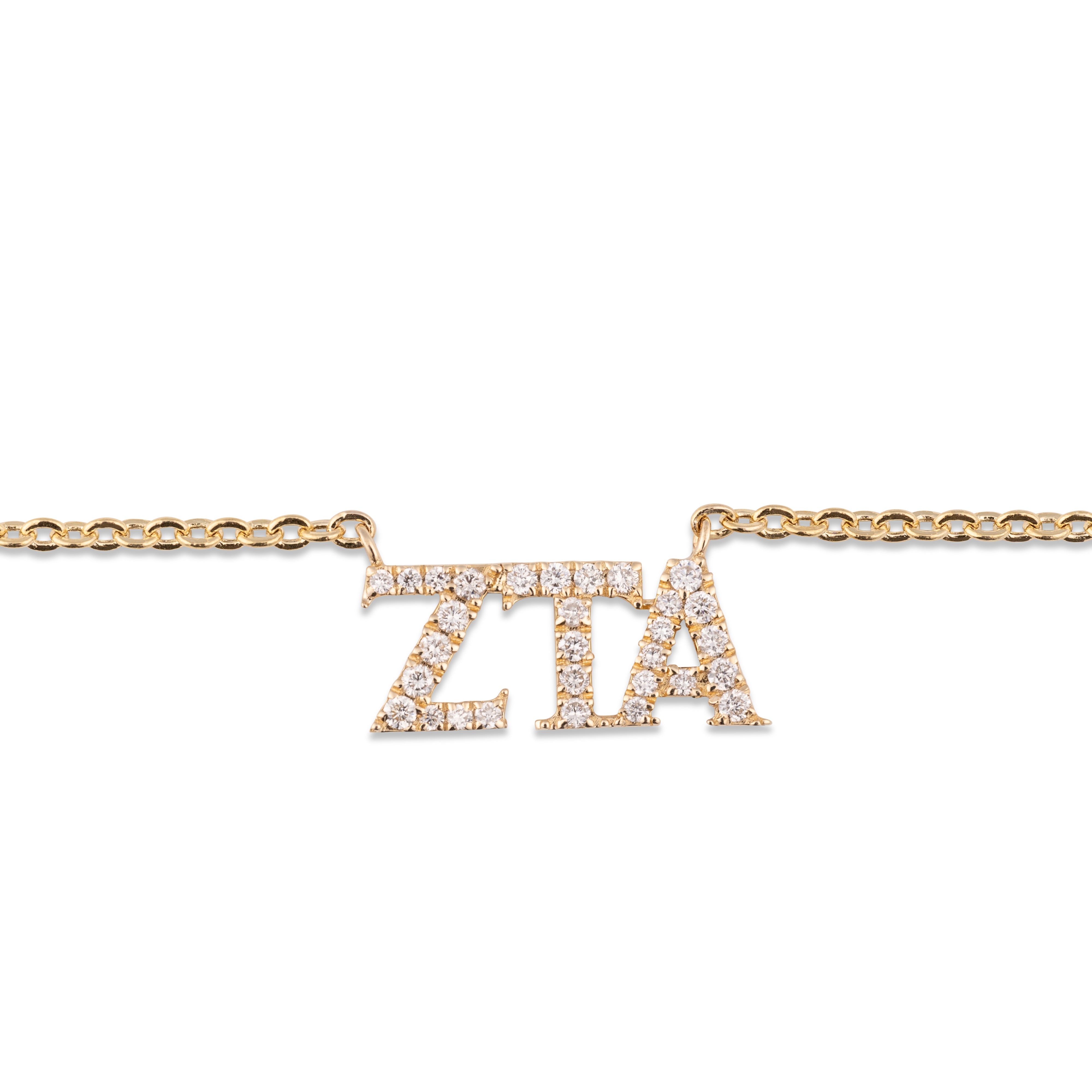 Zeta Tau Alpha Bracelet in 14K Gold - TwentySixDiamond