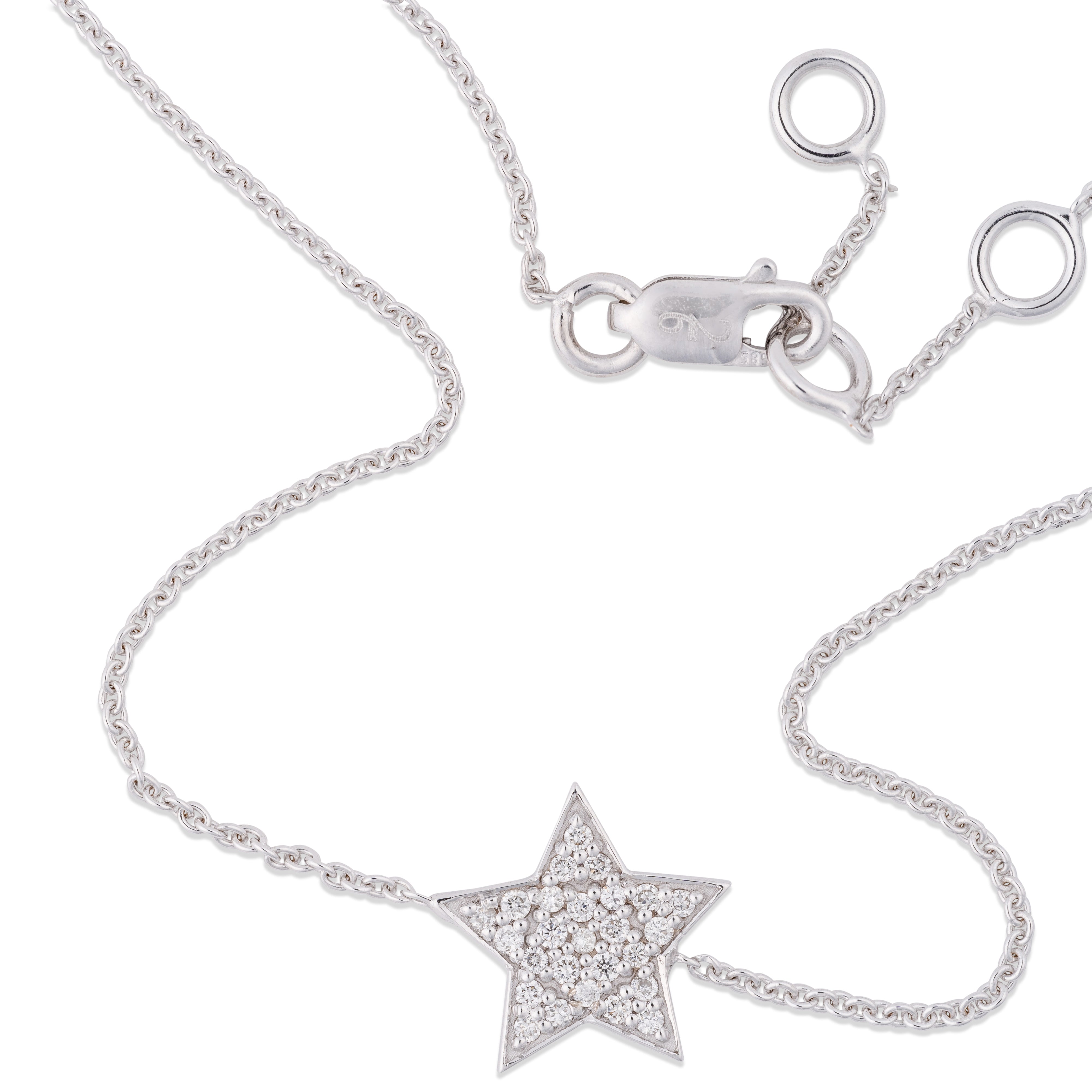 Star Shaped Bracelet with 26 VVS Diamonds in 14K Gold