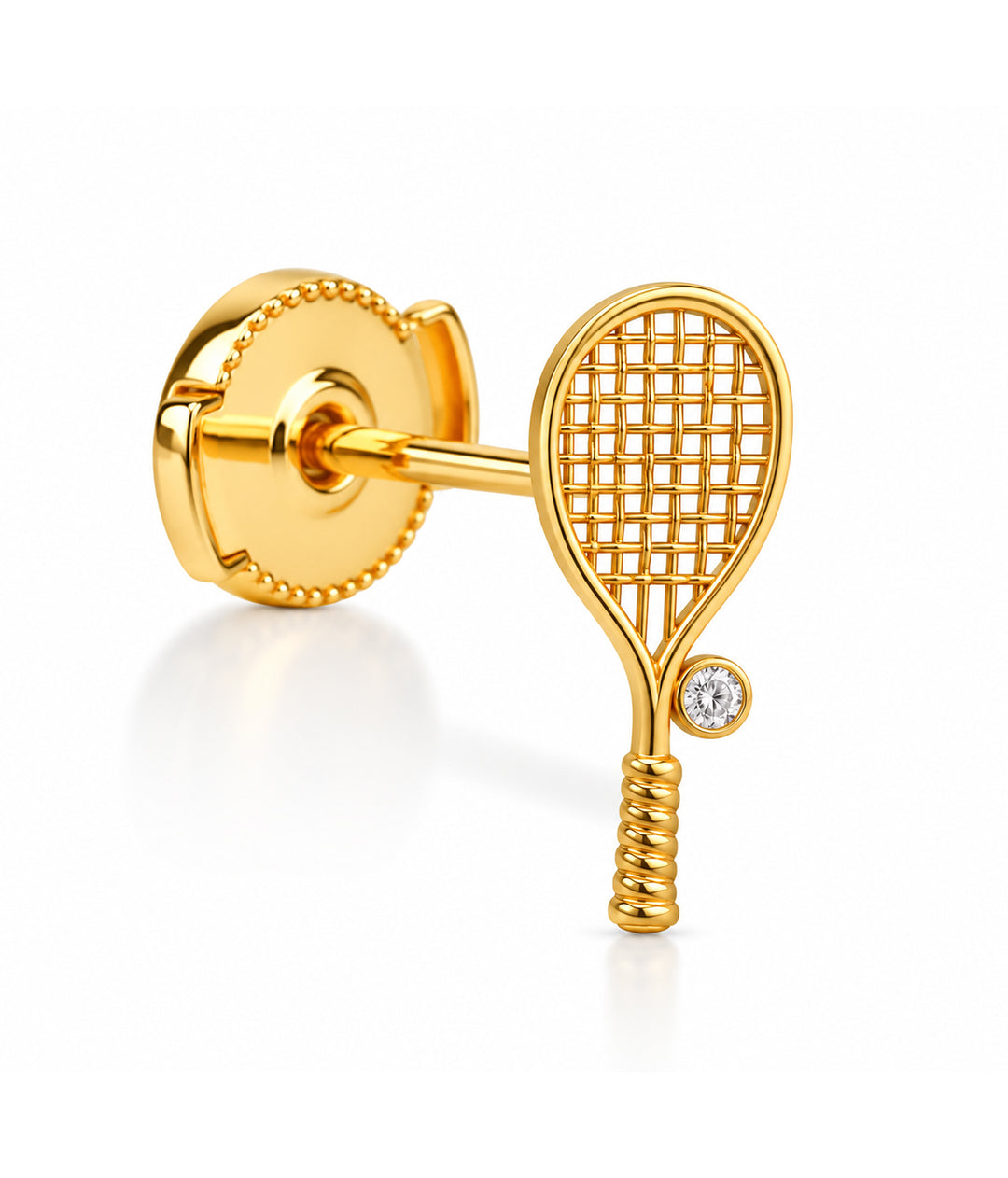 TWENTYSIXDIAMOND SQUASH RACQUET SINGLE STUD EARRING